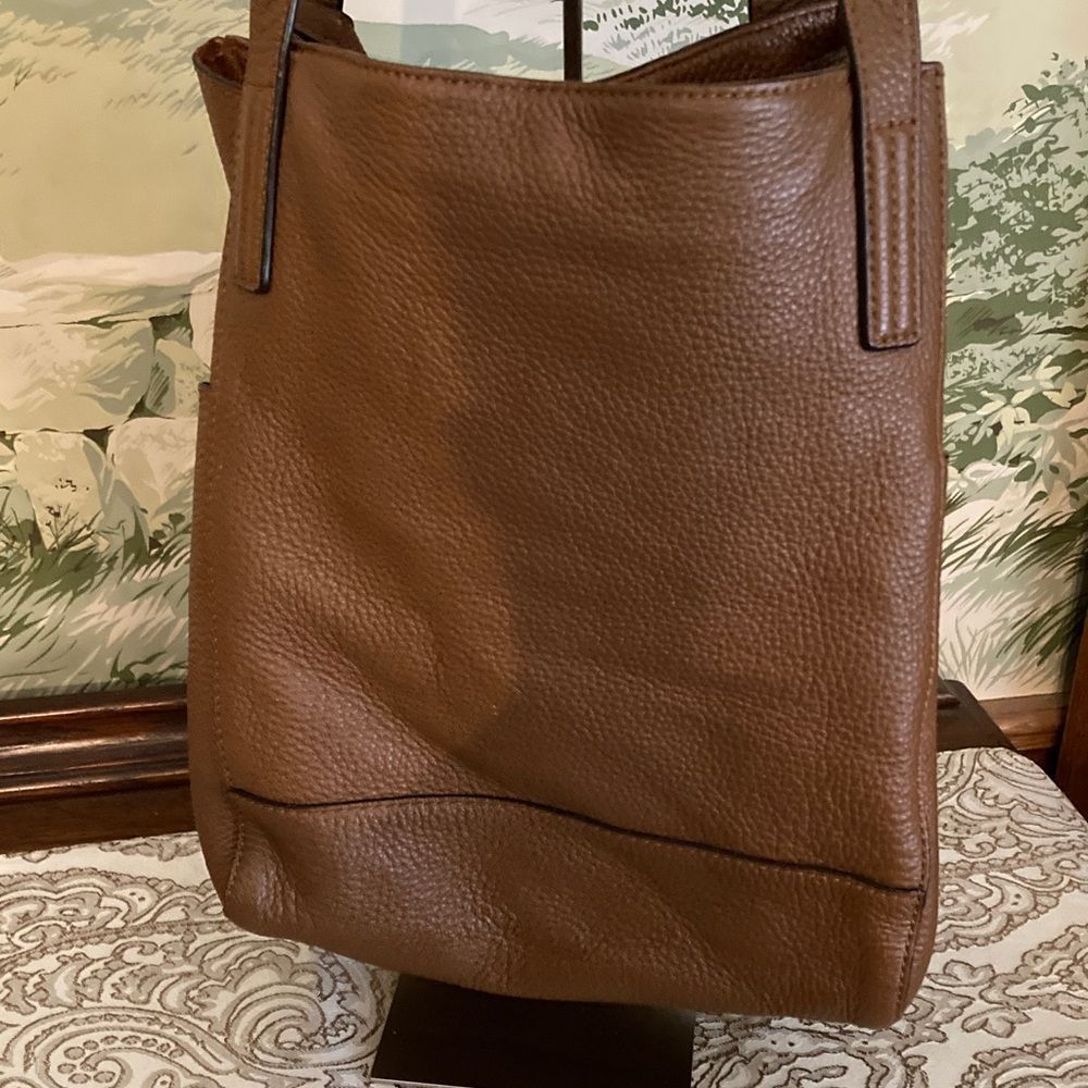 MICHAEL Michael Kors Brown Pebbled Leather Shoulder Bag with Tassels - Picture 4 of 14